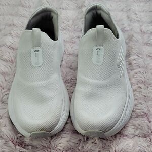 Skechers Air Cooled Goga Mat Max Cushion Slip On Comfort White Womens Sneakers 8